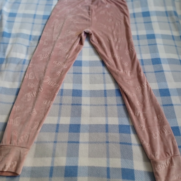 Juicy Couture Women’s Sleep/Lounge Wear M Logo Velour Pants Pink Y2K Comfort - Picture 8 of 9